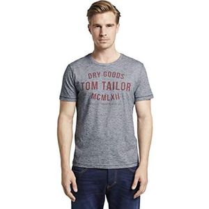 TOM TAILOR Heren Crew Neck Logo Print T-Shirt
