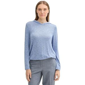 TOM TAILOR T-shirt met lange mouwen voor dames, 35899 - Calm Blue Melange, L