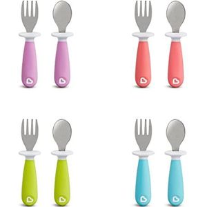 Munchkin Raise Toddler Fork And Spoon Set - (1 Fork & 1 Spoon) Assorted Colours