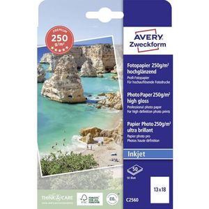 Avery - Premium Inkjet Fotopapier - Wit - 250 g/m² - 50 Vellen - 13 x 18 cm