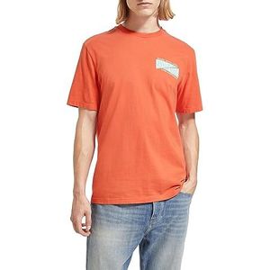 Regular Fit Chest Artwork T-shirt in Organic Cotton, Red Skies 6207, S