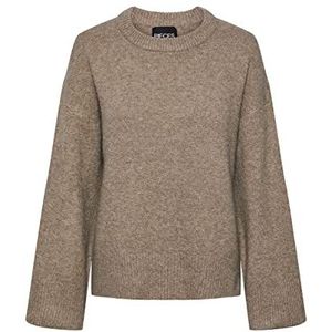 Pieces Pctüll Ls Oversize O-hals Knit BC gebreide trui, Fossil, XS dames, Fossil, XS