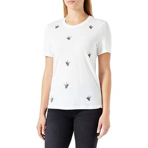 ONLY Onlkita Reg S/S Top Box Cs JRS T-shirt voor dames, Cloud Dancer/Print: Bees, M