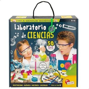 Colorbaby Lisciani I'm A Genius, Wetenschappelijk laboratorium, 50 wetenschappelijke experimenten, ventilatorset, chemie en elektriciteit, educatief speelgoed, kinderwetenschap, 8 jaar, 47629