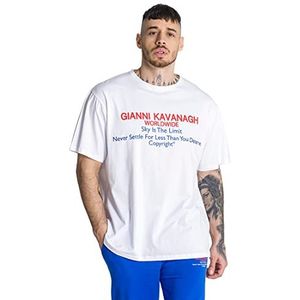 Gianni Kavanagh Wit (White Warning oversized T-shirt, XS heren, Regulable, XS