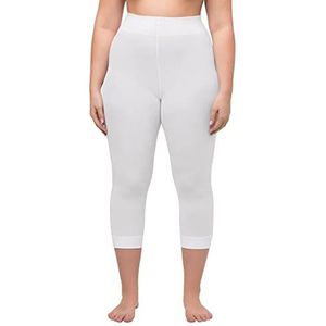 Ulla Popken Dames grote maten plus size kous capri, 80 den, ondoorzichtig 815580, sneeuwwit, 46/48 NL