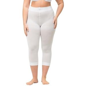 Ulla Popken Dames grote maten plus size kous capri, 80 den, ondoorzichtig 815580, sneeuwwit, 46/48 NL