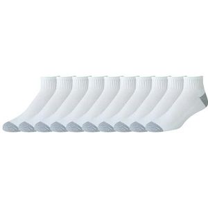 Amazon Brand - Amazon Essentials Heren 10-Pack Katoen Half Gewatteerde Enkelsokken,Kleur: wit,Shoe Size: 41-45