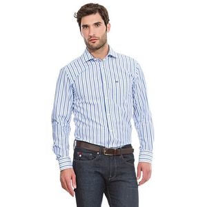 Pedro del Hierro Overhemd met brede strepen - blauw - Large