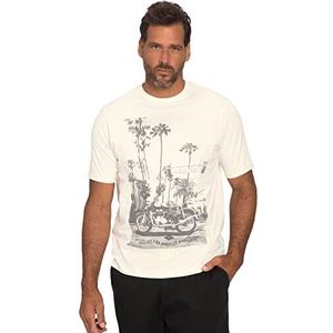 JP 1880, T-shirt voor heren, grote maten, met print, crème-wit, 6XL