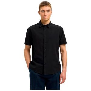 Selected Homme - Overhemd - Zwart - Korte Mouwen - Normale Pasvorm
