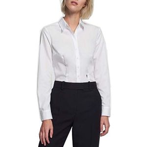 Seidensticker Strijkvrije, getailleerde hemdblouse voor dames voor een vrouwelijk silhouet en optimaal draagcomfort — lange mouwen — 100% katoen, wit (wit 01), 38