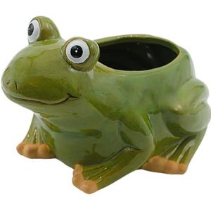 Plantenpot - plantenbak - decoratieve schaal van keramiek, motief: kikker, afmetingen L/B/H: ca. 22,5 x 17 x 14,5 cm