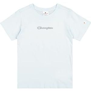 Champion Legacy Boy-Graphic Crewneck T-shirt voor jongens met groot logo, Blauw (Bs187), 7-8 Jaar