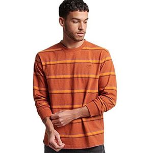 Superdry Vintage Textured Stripe LS Top Herenoverhemd, bruin (Smoked Cinnamon Brown Stripe), M