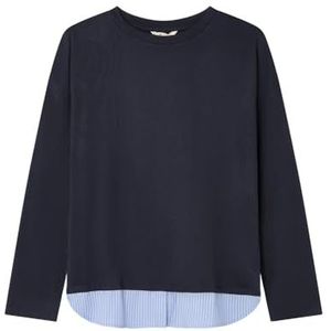 Springfield Nieuw structuurhemd met boomborduurwerk, marineblauw, maat S