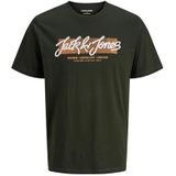 JACK & JONES - JJURBAN - Shirt - Camel - Donkergroen - Wit