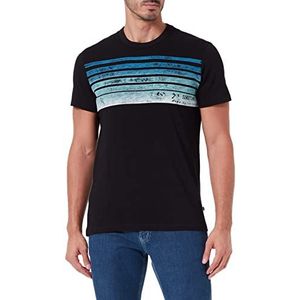 TOM TAILOR Uomini T-shirt met print 1031595, 29999 - Black, XXS