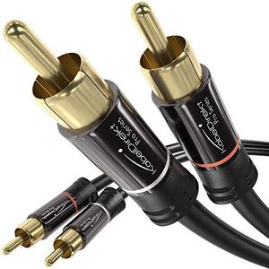KabelDirekt - Cinch audio kabel - 10 m - (coax kabel geschikt voor versterkers, stereo-installaties, HiFi-systemen & andere toestellen met cinch aansluitpunt, 2 cinch naar 2 cinch)