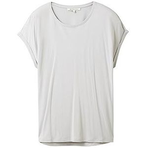 TOM TAILOR Denim Basic T-shirt voor dames, van viscose, 32253 - Basic Light Grey, XL