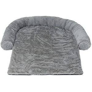 Mikki Hond, kat, puppy, kitten ultra zacht grijs imitatiebont kalmerende sofa deken kussen bed knuffelaar - klein