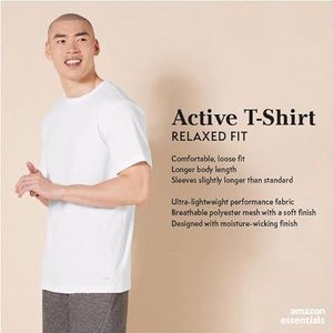 Amazon Essentials Men's Active Performance Tech T-shirt (verkrijgbaar in grote en lange maten), Pack of 2, Marineblauw/Rood, XXL Grote maten