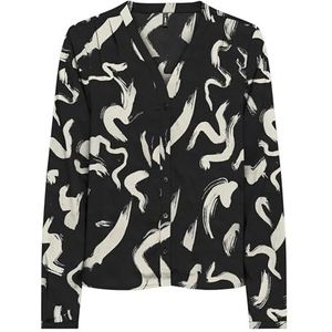 Onlnova Life Elite L/S Malou TOP AOP, Zwart/Aop: 587 Yoko, M