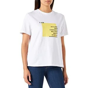 Taifun T-shirt voor dames, wit, met patroon, 44 NL