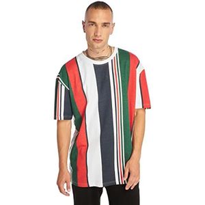 Urban Classics Heren Heavy Oversized Big AOP Stripe Tee, Heren T-shirt, verkrijgbaar in vele verschillende kleuren, maten S -XXL, wit/navy, XXL grote maten extra tall