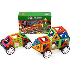 MAGNIKON Magnetische bouwstenen, 34-delige auto, magnetische bouwstenen, ideaal als bouwspeelgoed ter bevordering van creativiteit en motoriek, speelgoed voor kinderen vanaf 3 jaar