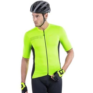 Alé Cycling Heren effen kleur blok shirt met korte mouwen, Fluo geel, XS