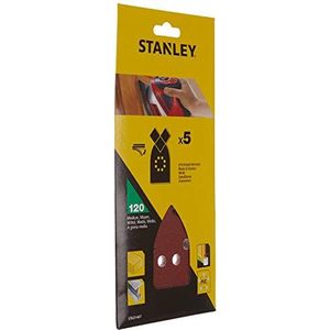 Stanley Multischuurmachine schuurpapier (K120, medium korrel, met klittenbandfix, geschikt voor diverse Black+Decker multischuurmachines, 5 stuks) STA31447