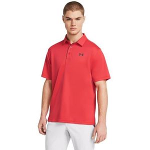 Under Armour Tech golfpolo voor heren, Rode zonnewende / / Pitch Grey, L-XL
