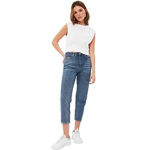 TRENDYOL Jeans - wit - hoge taille, blauw, 36