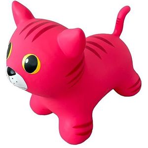 GERARDO'S Toys Jumpy springdier, roze kat, springdieren vanaf 1 jaar en vanaf 2 jaar, springdier kinderen, opblaasbaar speelgoed, buiten of binnen, voor peuters vanaf 12 maanden, inclusief luchtpomp