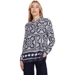 STREET ONE Print satijnen blouse, blauw (deep blue), 38