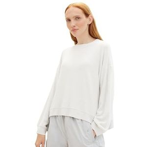 TOM TAILOR Denim T-shirt met lange mouwen voor dames, 32510 - Basic Light Grey Melange, XL