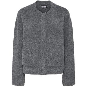 PCORI LS BOUCLÉ Knit Bomber BC, dark grey melange, M
