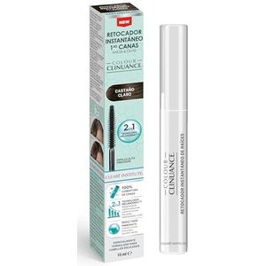 CLEARÉ INSTITUTE olour Clinuance Tijdelijke onmiddellijke retoucheermachine voor eerste grijze haren, wortels en wenkbrauwen, snel en eenvoudig te gebruiken, optimale dekking, lichtbruine kleur, 10 ml