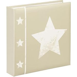 Hama Insteek-fotoalbum ""Skies"" (memo-album met 100 pagina's, voor het insteken van 200 foto's in het formaat 10 x 15, stermotief, 22,5 x 22 cm insteekalbum, fotoboek, beige