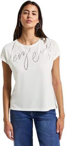 Street One - Dames Shirt - Wit - Met Folietekst