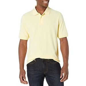 Amazon Essentials Men's Poloshirt van piqué-katoen met normale pasvorm (verkrijgbaar in grote en lange maten), Licht Geel, M
