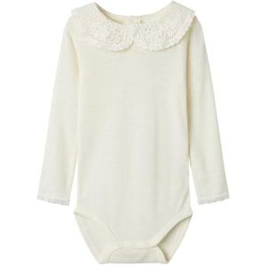 Name It Nmfwang Wool Needle LS Body W/kraag met lange mouwen, wit, 4 jaar meisjes, Wit, 4 Jaren