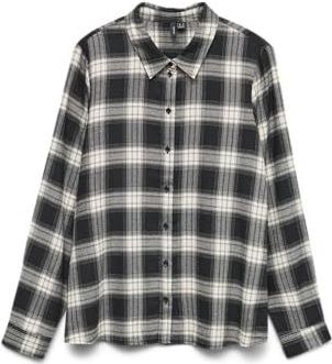 VERO MODA Dames Vmlara Ls Shirt WVN Ga, zwart, M