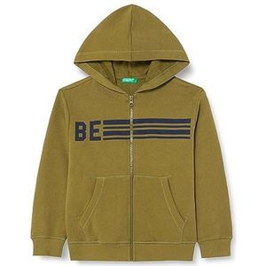 United Colors of Benetton Sweatshirt met capuchon voor kinderen en jongens, Verde Militare 313, 160 cm