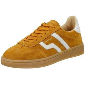 Sneakers - Logoprint - Leer en Imitatieleer - Platte Hak