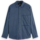 SCOTCH & SODA - Overhemd - Marine / Lichtblauw - Flanel - Comfort Fit