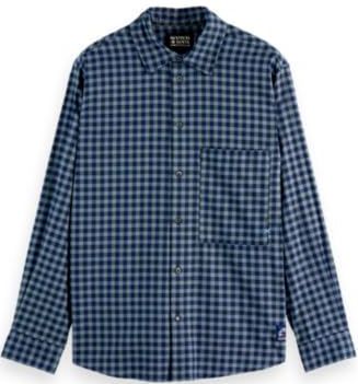 SCOTCH & SODA - Overhemd - Marine / Lichtblauw - Flanel - Comfort Fit