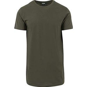 Urban Classics Heren Shaped Long Tee T-shirt, groen (olijf 176), L