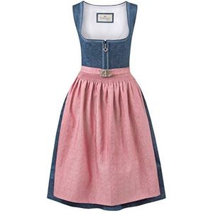 Stockerpoint Dirndl Roseline-jurk voor dames voor speciale gelegenheden (zonder blouse), Blauw-oudroze, 30 NL
